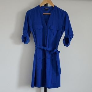 Casual Shirt Dresse in Blue | Express